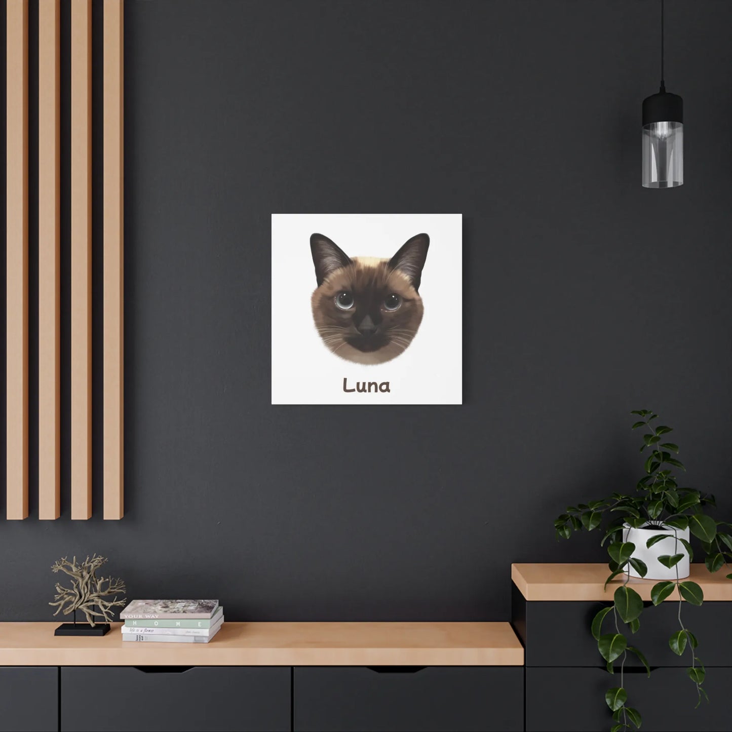 Large size custom wall art of Luna the cat-a bold and loving tribute for pet lovers-homes