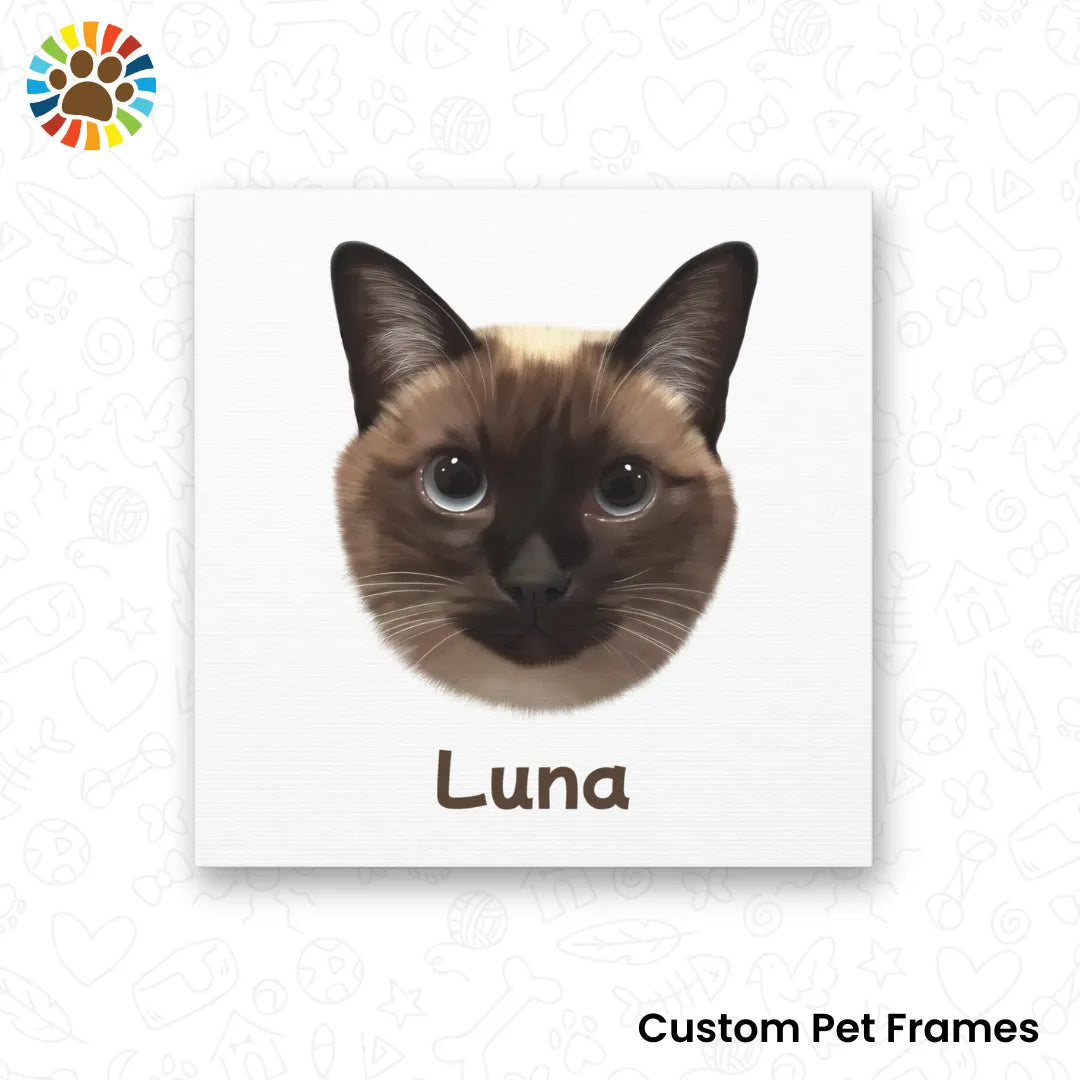Custom framed canvas wall art of Luna the cat-elegant and meaningful pet memorial gift