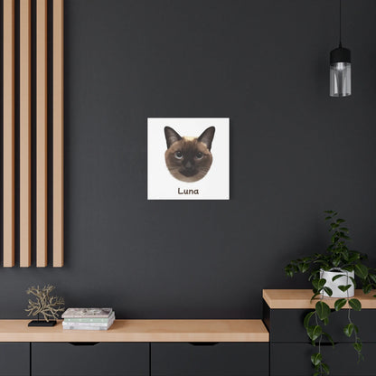 Personalized pet wall decor with Luna cat portrait-medium canvas, meaningful pet memory gift