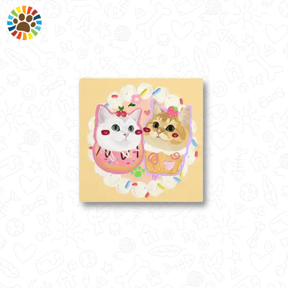 Cupcake-themed pet sticker featuring two cats-sweet personalized gift idea for cat owners