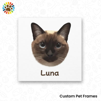 Custom framed canvas wall art of Luna the cat-elegant and meaningful pet memorial gift